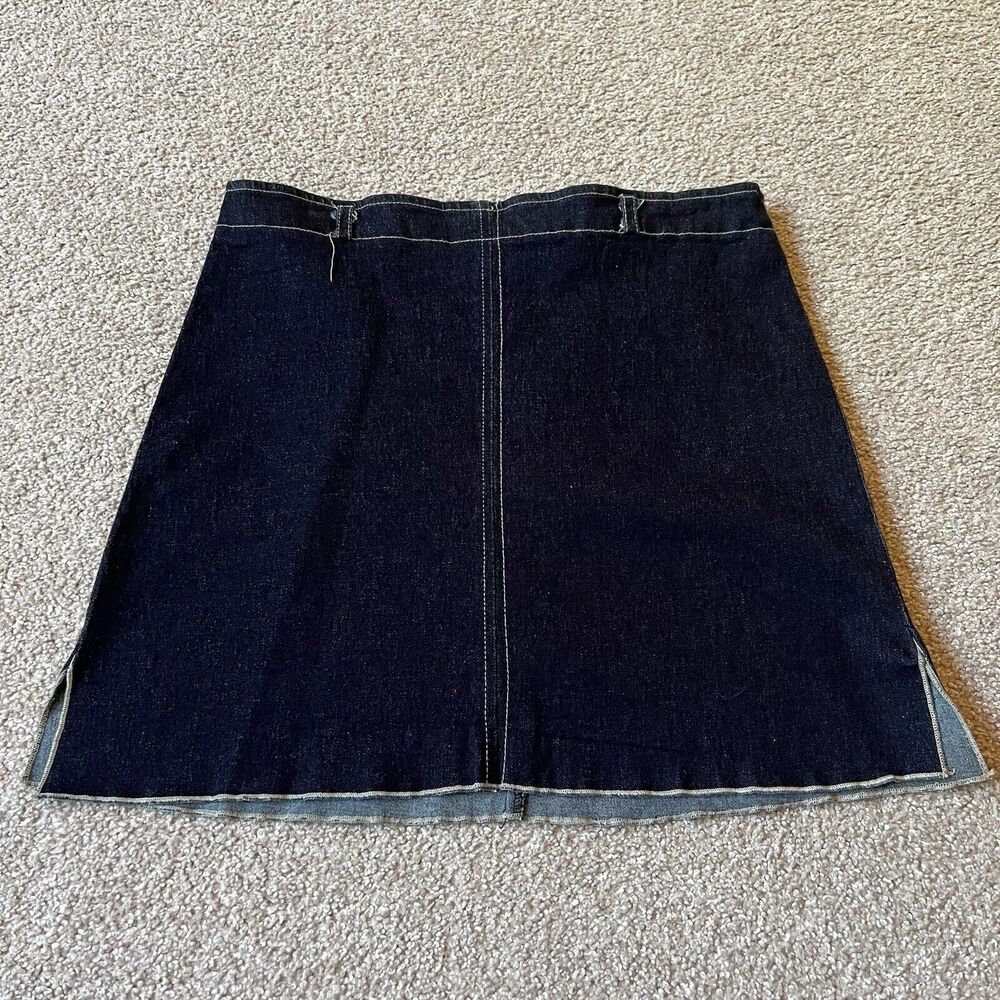 Vintage Y2K Joinus Blue Denim Jean Side Slits Dark Wash Mini Skirt Grunge M